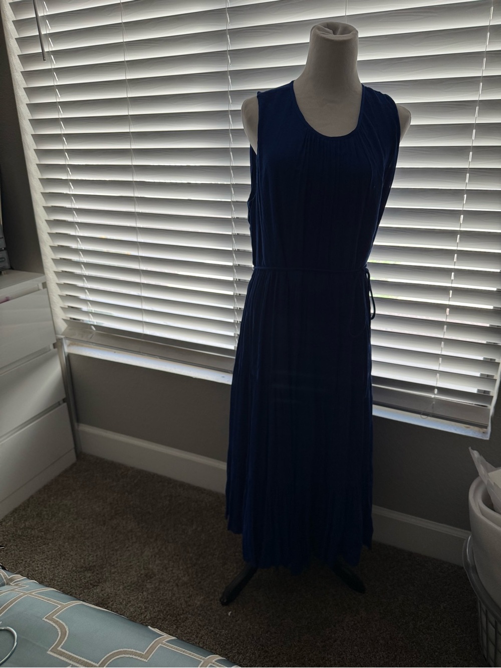 Sleeveless Navy Blue Women's Maxi Dress